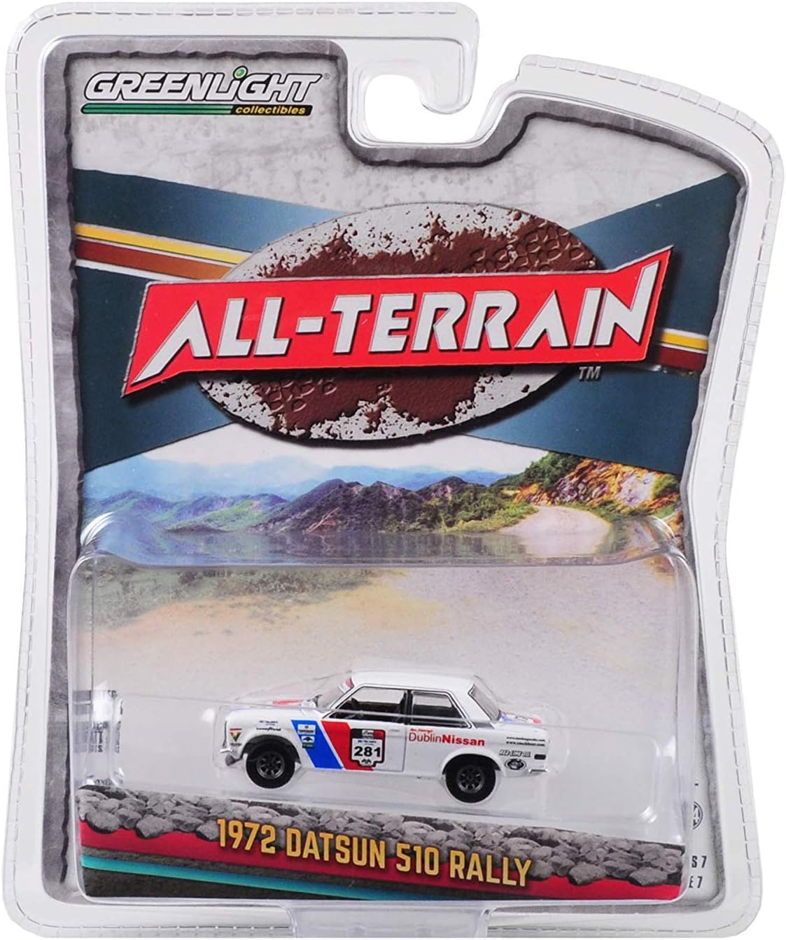 1972 Datsun 510 Rally #281"Dublin Nissan La Carrera Panamericana All Terrain Series 7 1/64 Diecast Model Car by Greenlight 35110 A