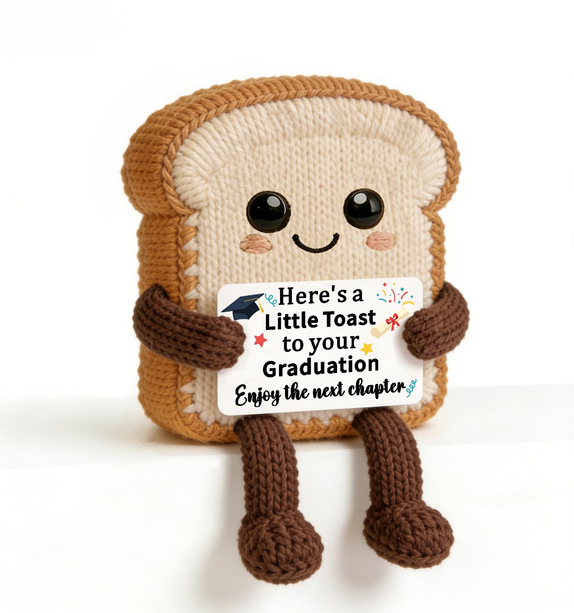 WTOPP 2026 Graduation Gift For College,Highschool Graduation Decoration Crochet Toast Plush For Her Him Students Masters Phd,Congrats Grad Party Gifts For Daughter Son Enjoy The Next Chapter
