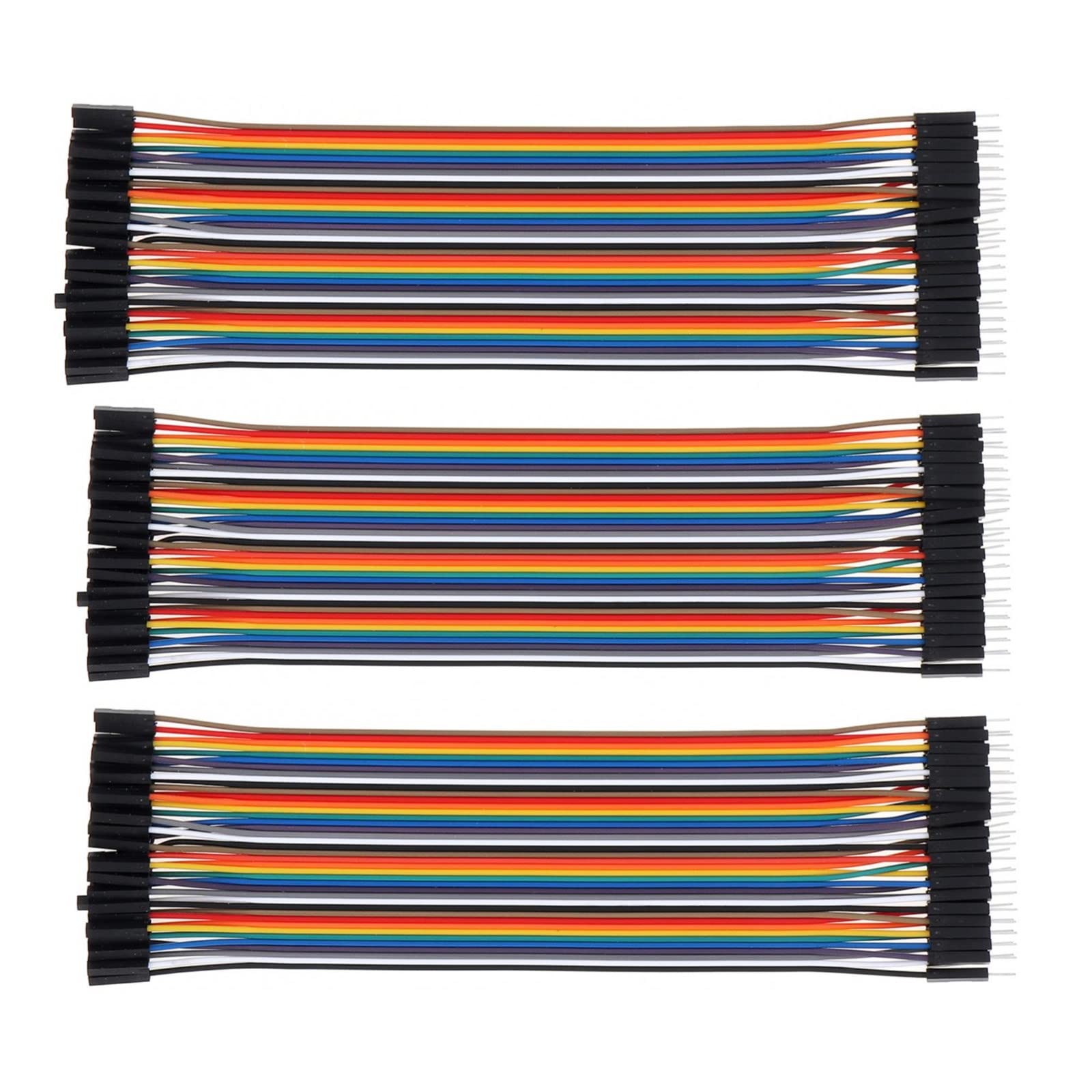 DiGiYes120pcs Breadboard Jumper Wires 20cm 40pin Female to Female Multicolored Dupont Wire Ribbon Cables