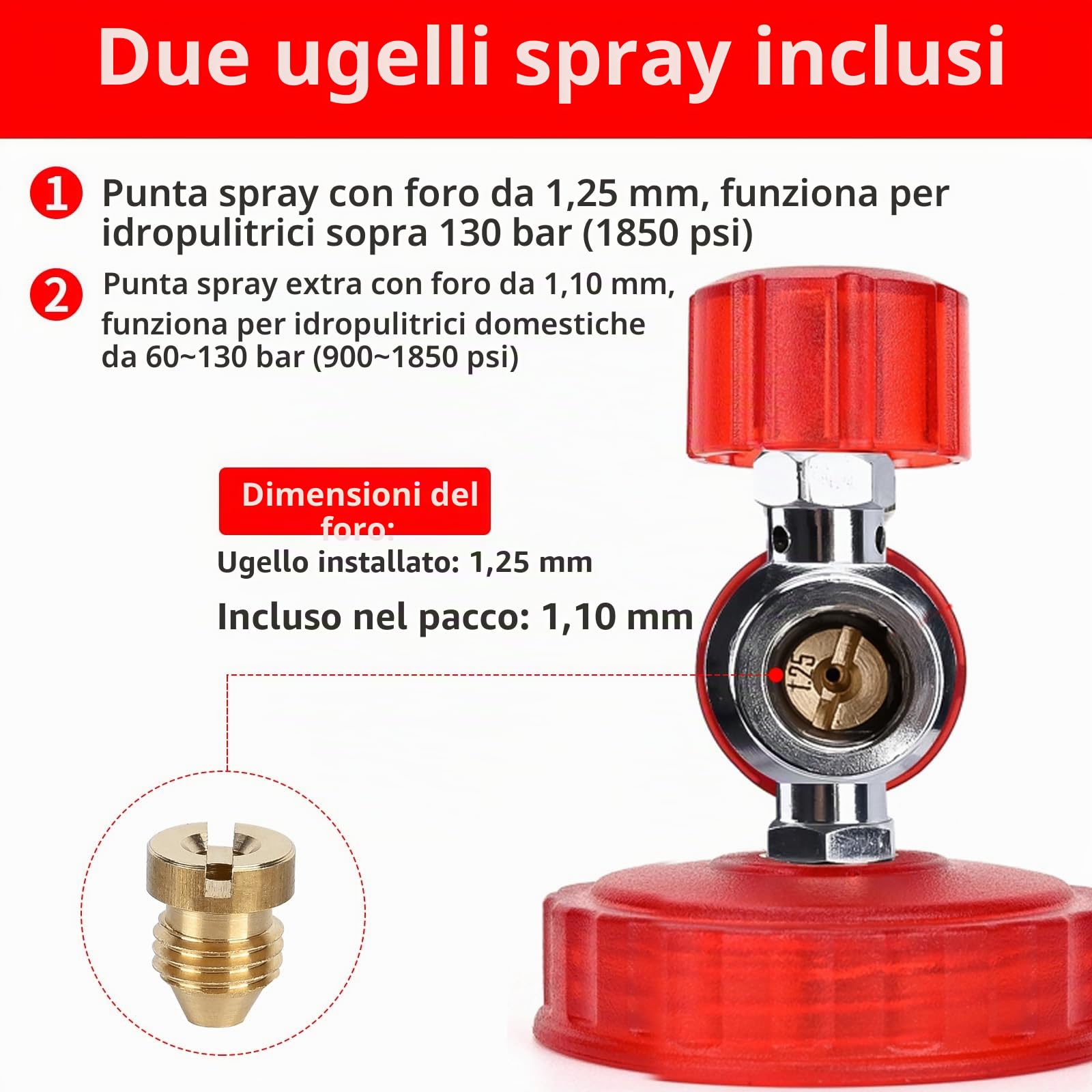 BEAR FORCE Pistola Spruzzatrice per Idropulitrice M22-ID14MM & Lancia Schiuma Ugello1L Set, compatibile con Lavor, Lavor Wash Lidl, Vax, Parkside, Sterwins, Deko, per la pulizia auto