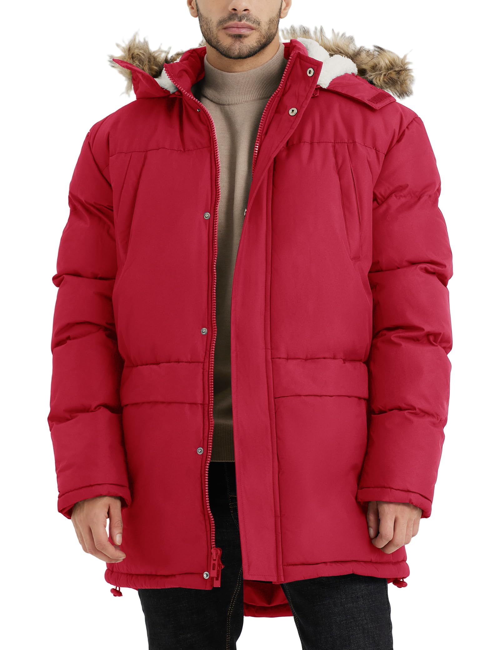 Winter Parkas men Warm Cotton-Padded Jacket men Fleece With Fur parkas