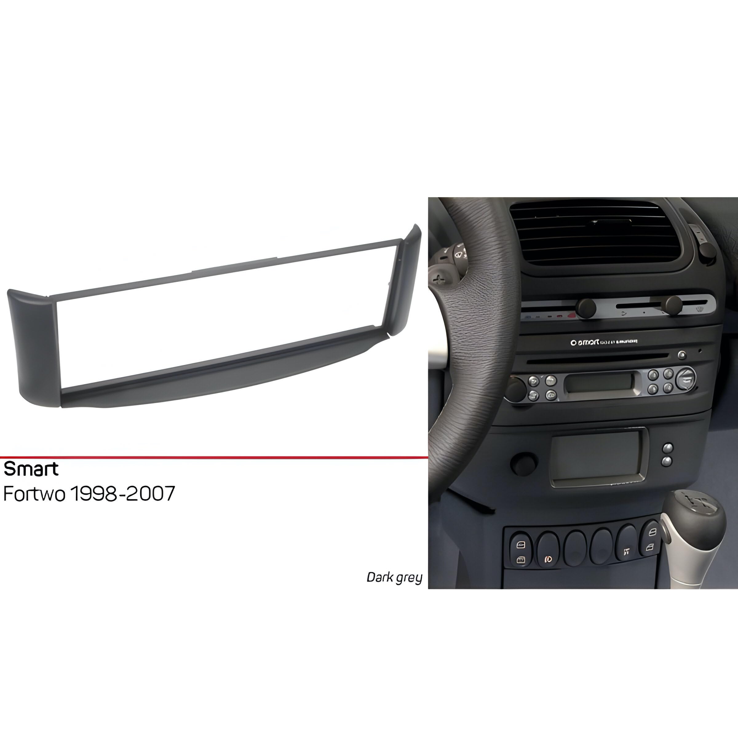 Kit Instalación Radio 2 DIN Para Smart Fortwo 451 (2007-2010) - Negro