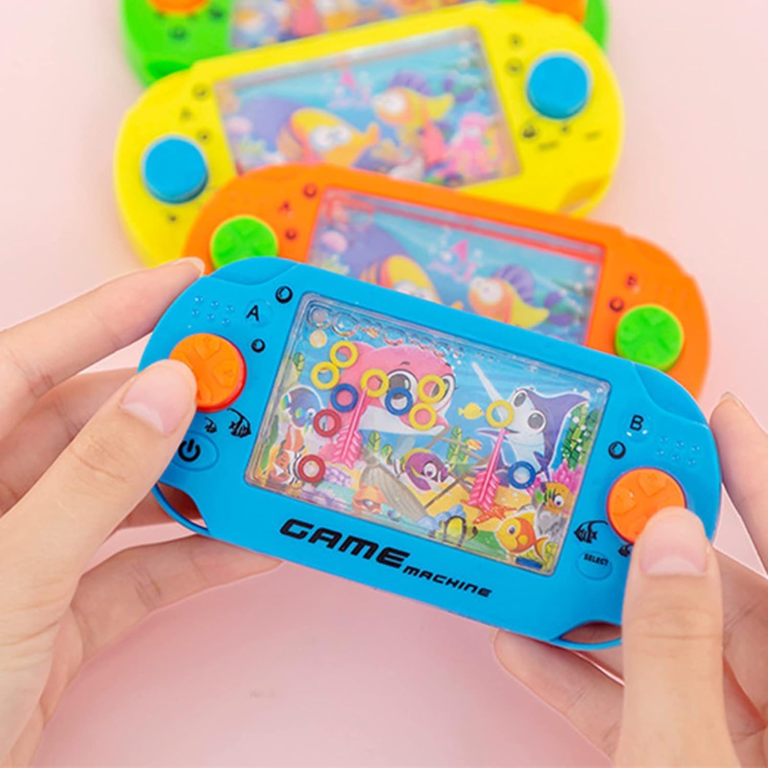 DZLING Unicorn/Action Hero Water Ring Toss Game, Handheld Bubble Game, Travel Size, Random Colour (Unicorn 2Pc) 2