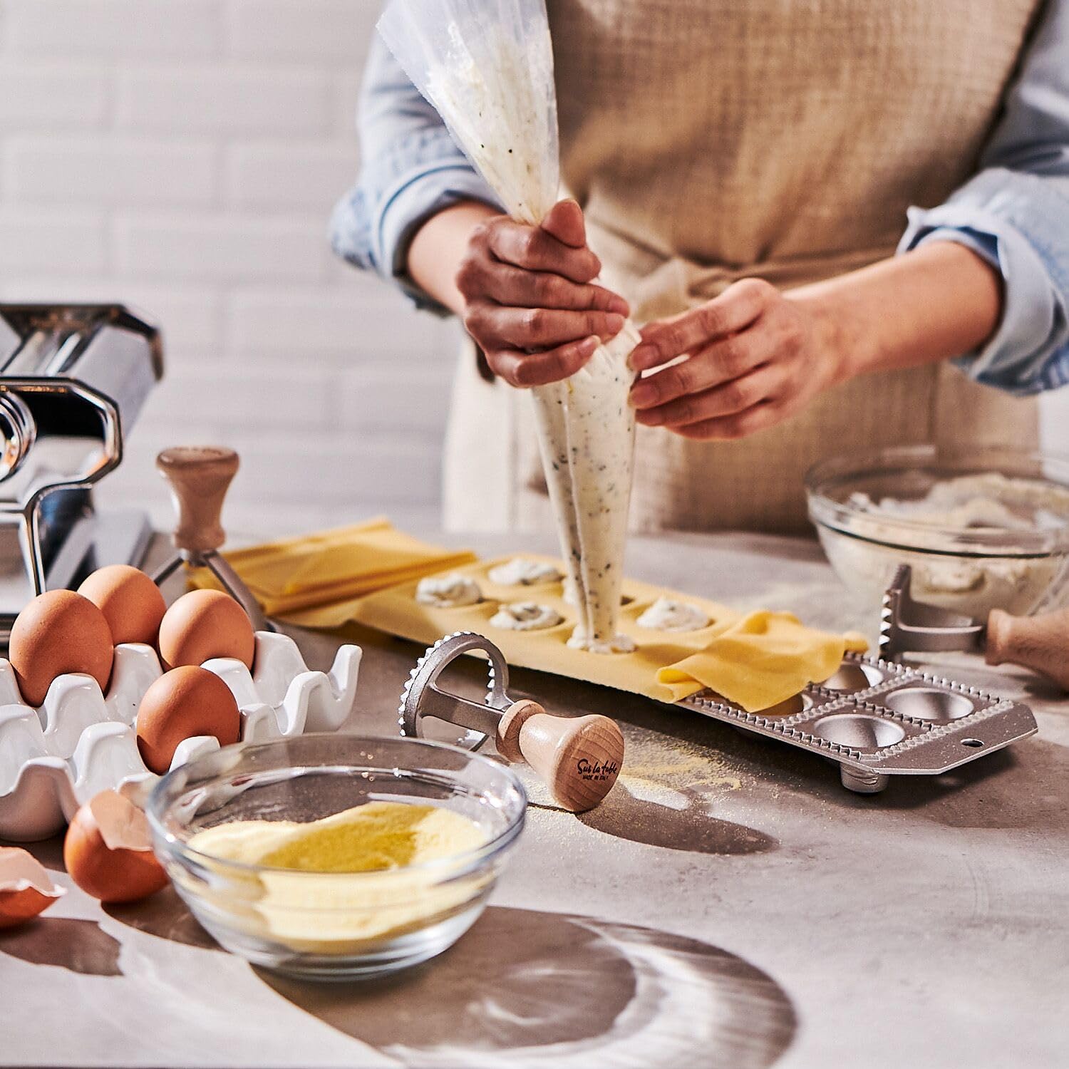 Sur La Table Ravioli & Tortellini Starter Set, Tan