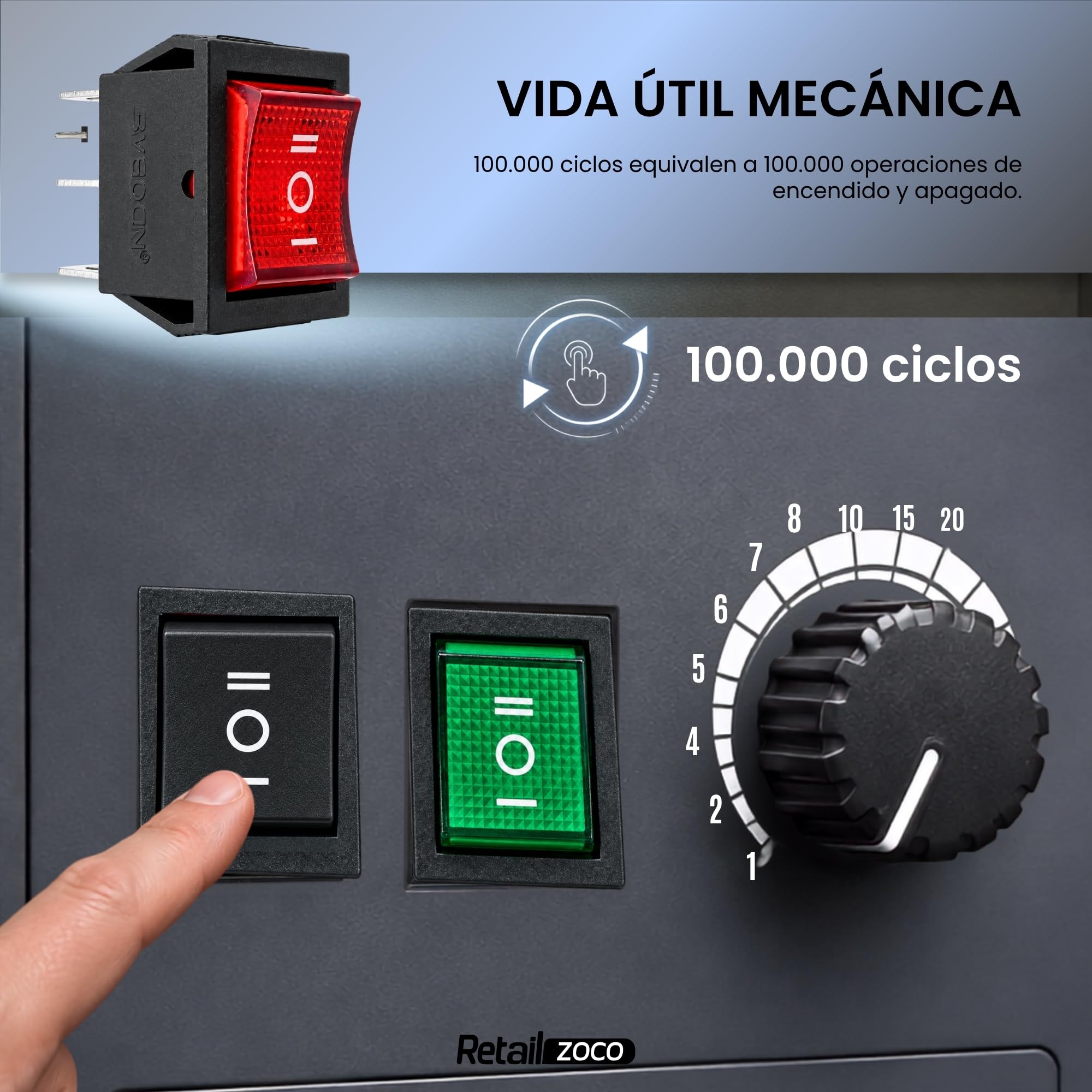 Interruptor Basculante DPDT ON/OFF/ON 6 pin, 1 Unidad - imagen 2