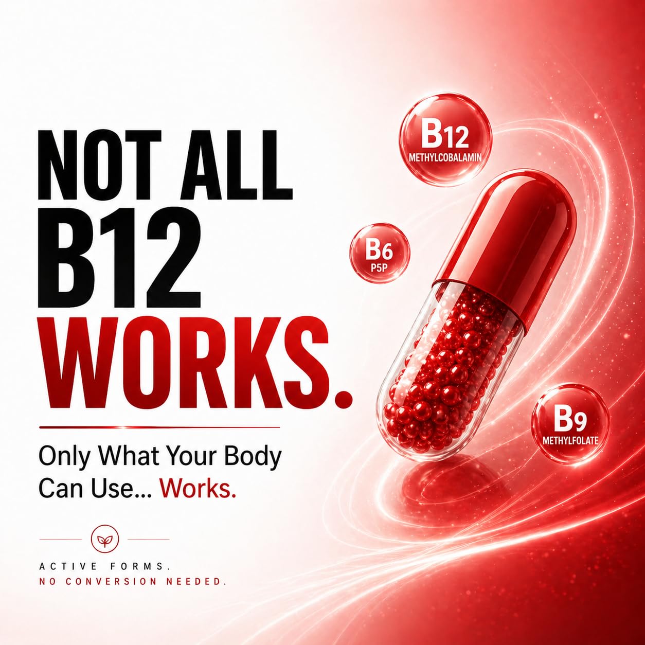 L'Omaya B-Active | Vitamin B12 with Methylcobalamin | 100% RDA | With Active Forms of Vitamin B6 (P5P) & B9 (Methylfolate) | Energy, Nerve & Brain Support | 60 Vegetarian Capsules — Amazon image 3