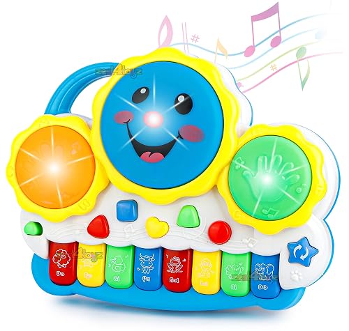 Zest 4 Toyz Musical Cow Piano Toy for Baby with Flashing Light & Sound Toys for Kids, Early Development Musical Toy Plastic (Multicolor)