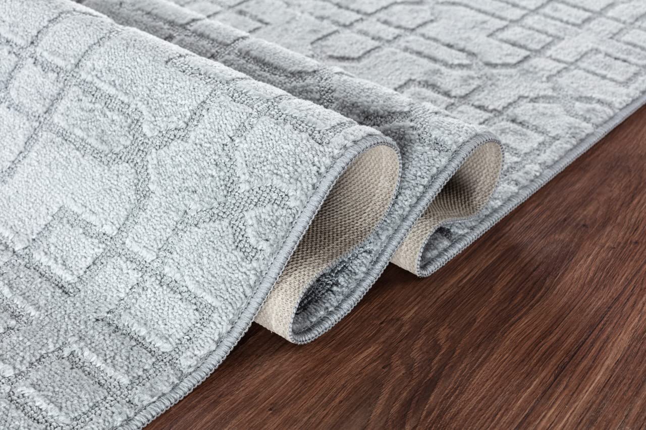 GULLAMBO Door Mat - Non Slip Mat For Tiles Lino lamination Wood Flooring - Washable Front Door Mat Inside, Super Absorbent Dirt Trapper - Kitchen Door Mats Rugs (Dark Grey Siam, 80cm x 300cm)