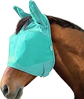 Vista 4 de Harrison Howard Máscara de mosca de caballo, media cara con orejas, color menta, talla pequeña