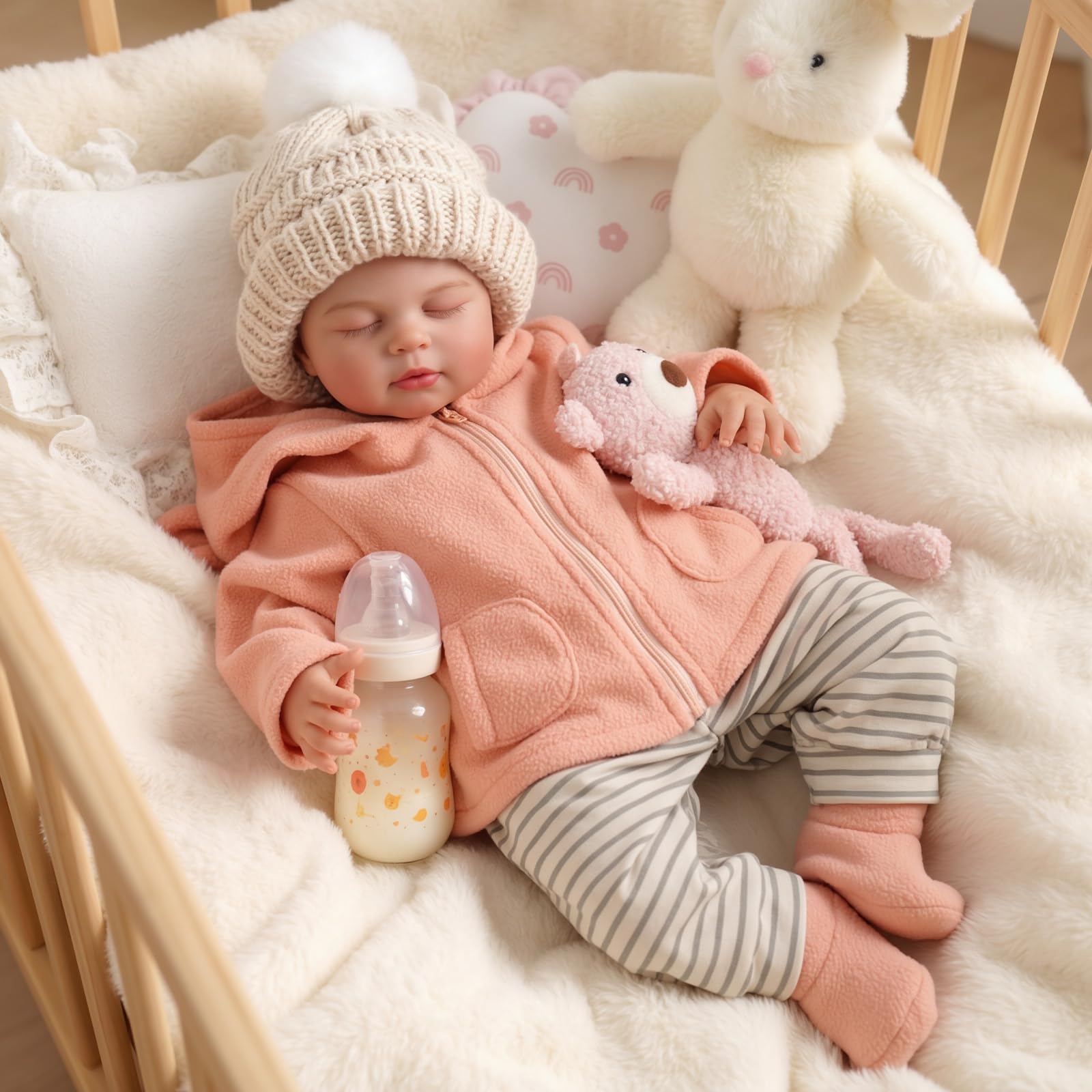 BABESIDE Reborn-Baby Puppen Mädchen - 20 Zoll Realistische Reborn Puppen mit weichem Stoff Körper, Lebensecht Newborn Puppen mit Zubehör für Mädchen Jungen