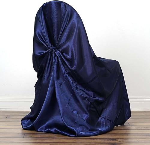Miniatura 2 de Efavormart - Juego de 1 funda universal para silla de boda, de satén, para fiestas, se adapta a la mayoría de las sillas, fácil de usar y lavar a