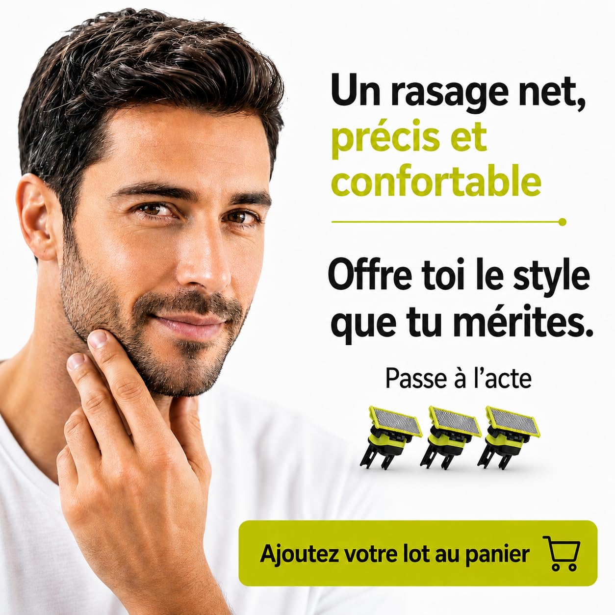 Lame de rasoir électrique - Lot de 3 lames - Compatible avec tous les modèles O Blade- Rasage et entretien de la barbe - 4 mois d'utilisation