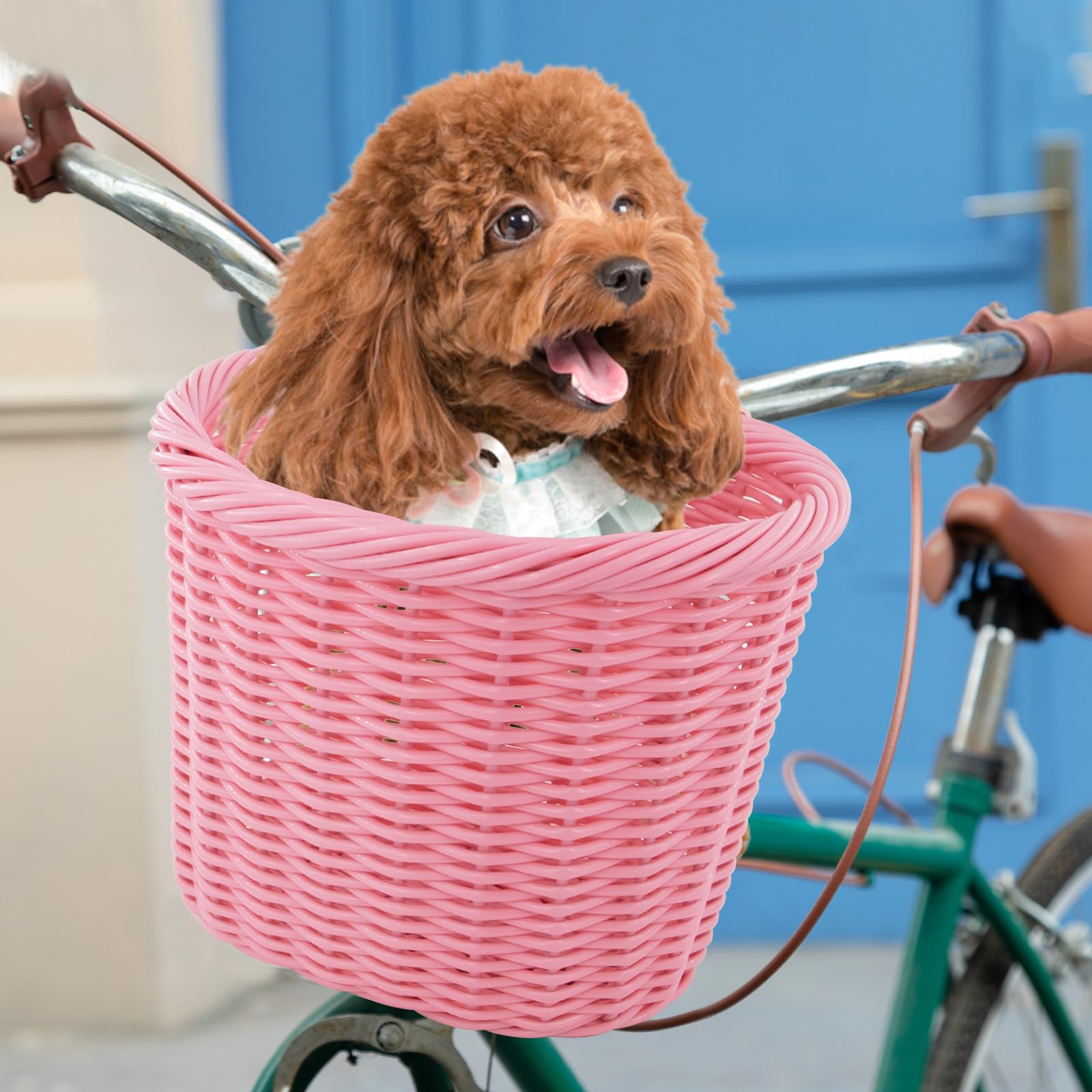 ZUKKA Panier de vélo tissé pour vélos adultes/enfants avec sangles en cuir réglables - Panier de rangement étanche - Multicolore