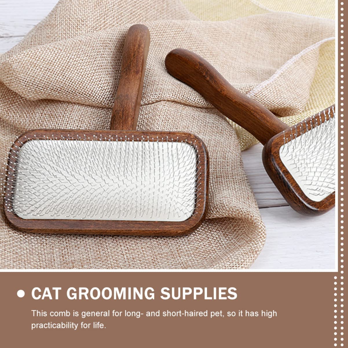 TOYANDONA Katzen Hundebürste Fellpflegekamm Kleine Größe Braun Tierhaarreinigung Massagebürste für Haustiere Pflegekamm für Haarwechsel und Tierhaarentfernung
