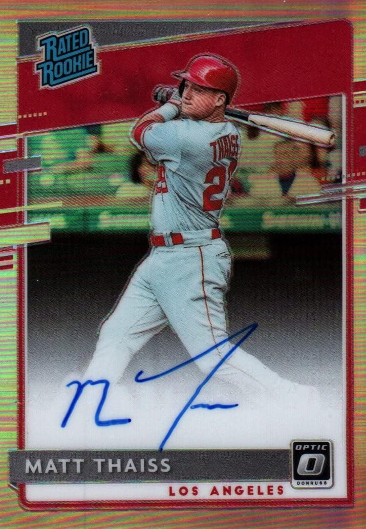 Matt Thaiss Autographed Oncard Rated Rookie Prizm Collectible Baseball Card - 2020 Donruss Optic Baseball Card #RRS-MT (Angels) Free Shipping