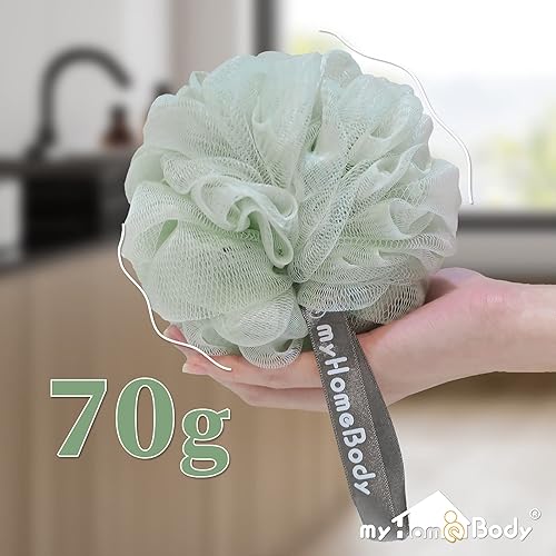 Miniatura 17 de myHomeBody Esponja grande de lufa de 2.47 onzas, exfoliante corporal, esponja de baño, esponja para mujeres, hombres, esponja exfoliante con carbón