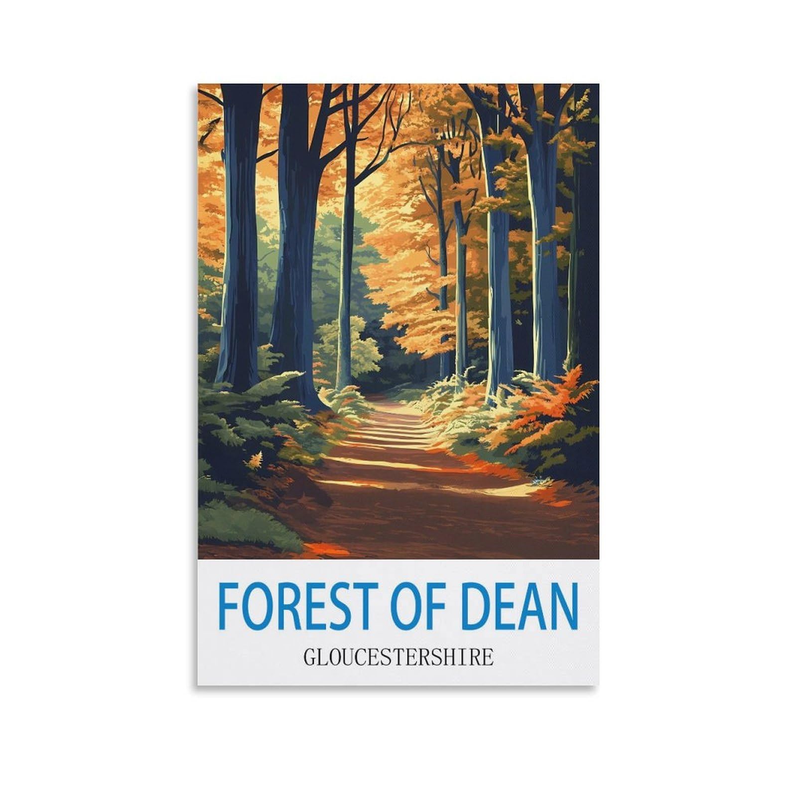 CTZIKWW Forest of Dean Gloucestershire Vintage Travel Posters 08x12inch(20x30cm) Canvas Art Prints Picture Wall Art Painting