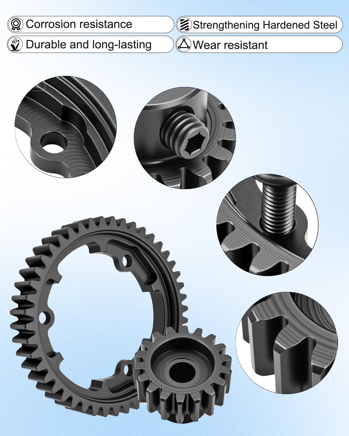 Amazon.com: Hardened Steel 46T Spur Gear 1 Mod ＆ 18T Motor Pinion