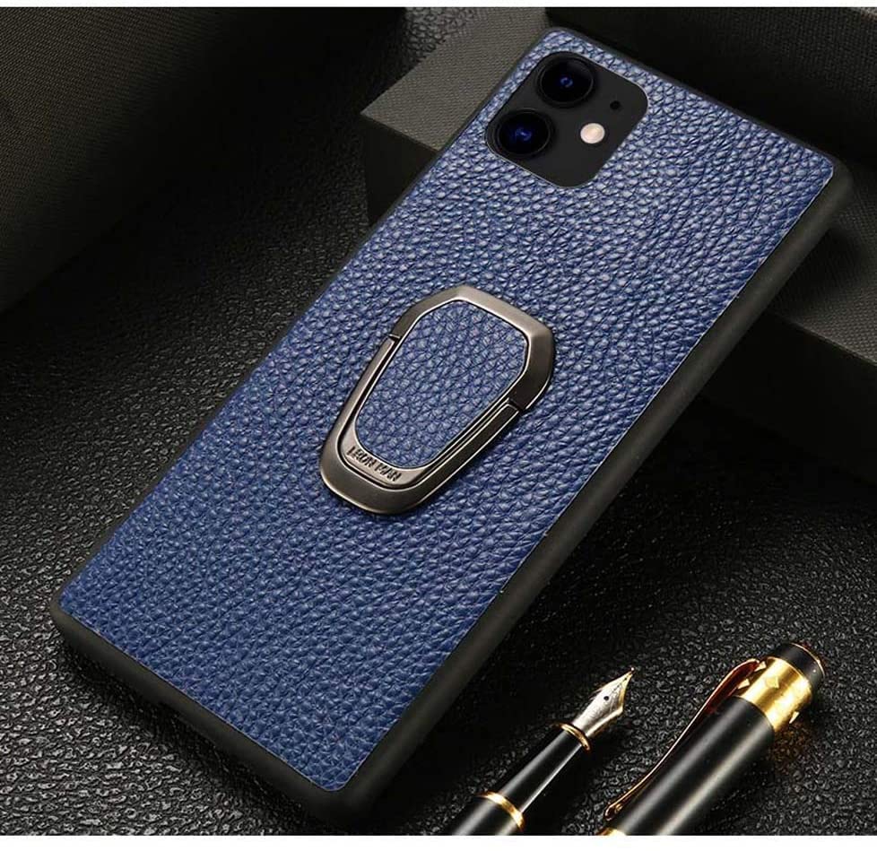 Étui iPhone 12 en cuir bleu idéal pour chauffeur et visionnage vidéo