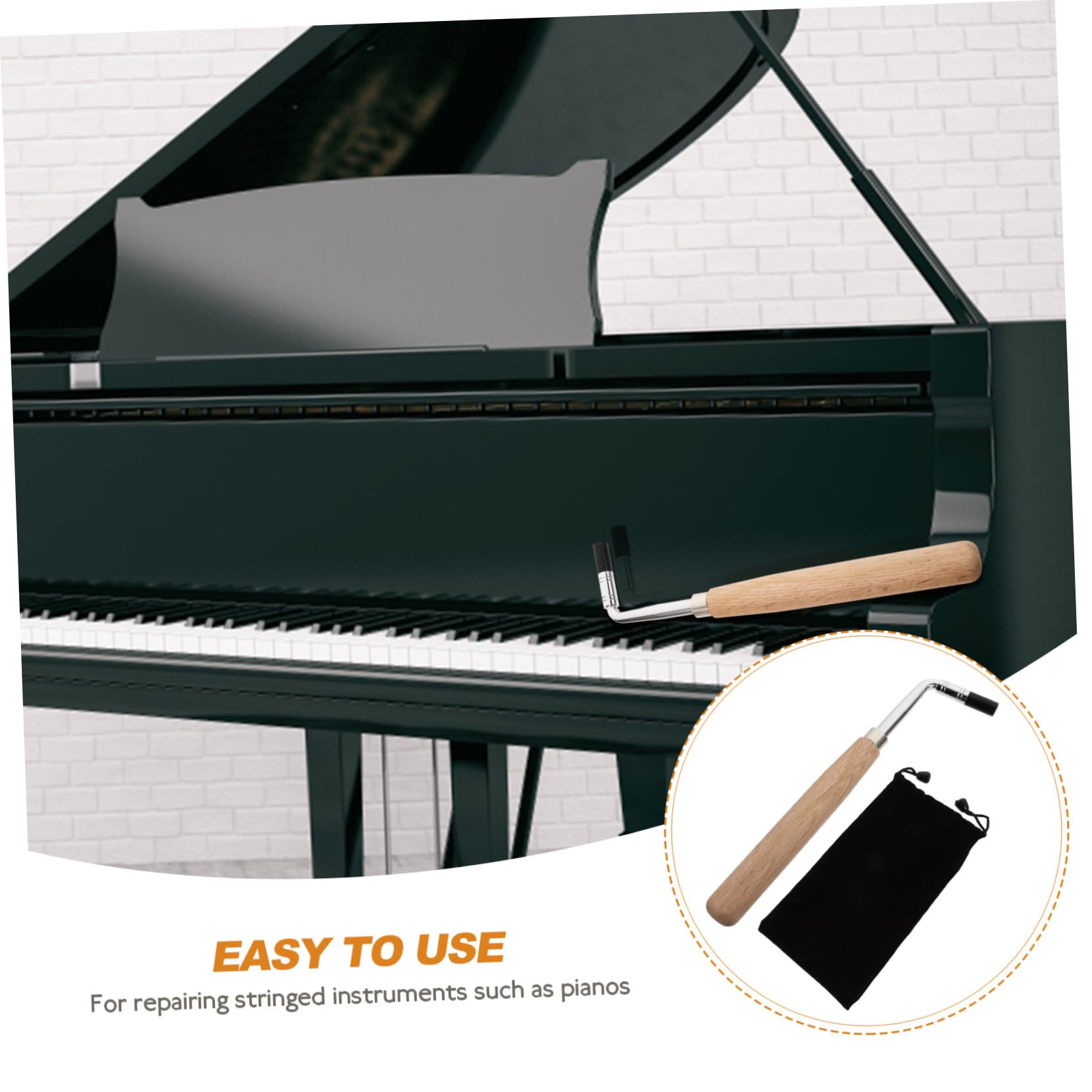 Chiave per Accordatura Pianoforte Strumento Manuale Professionale | Legno e Metallo, per Chitarra e Zither, per Riparazione di Strumenti a Corde