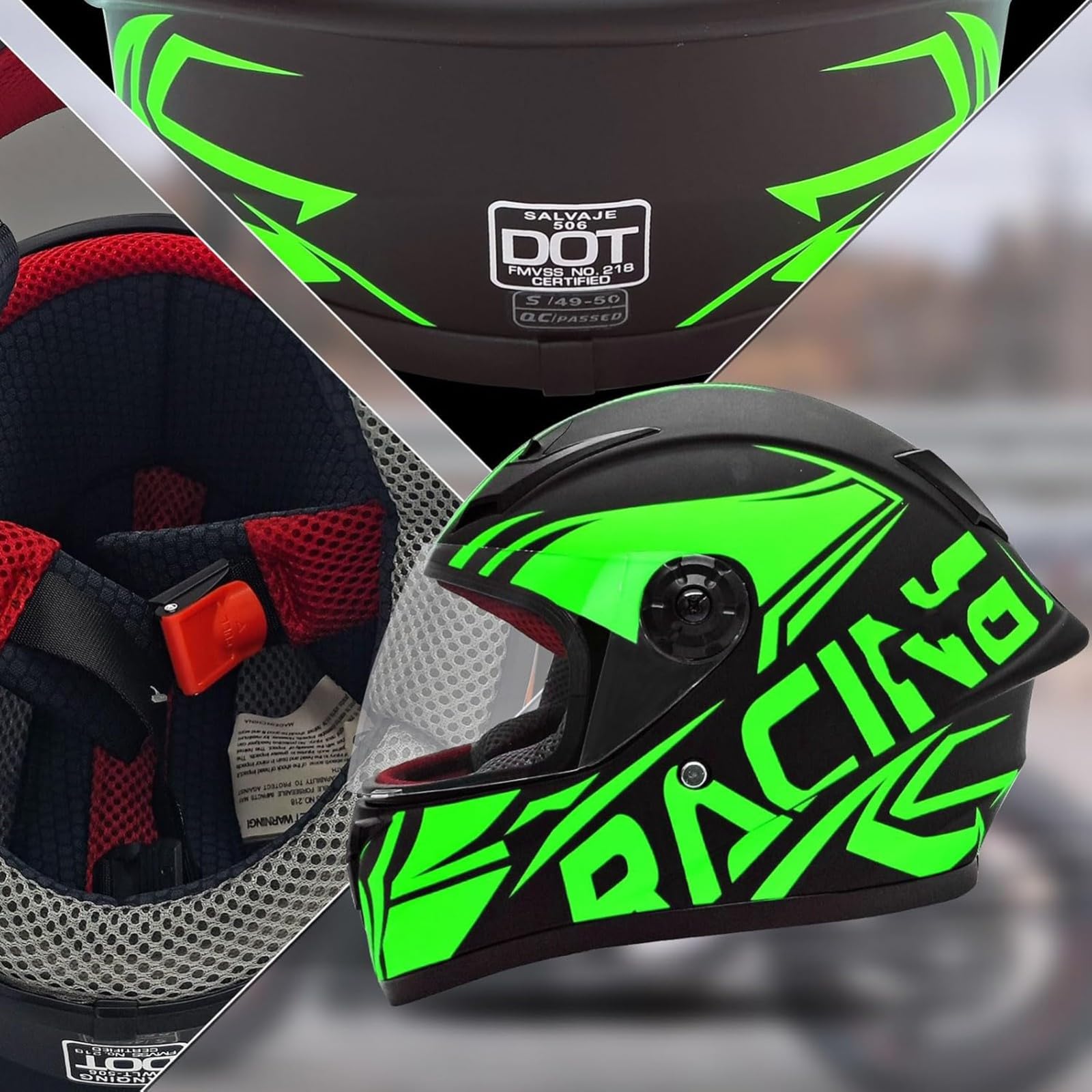 Casco Integral De Motocross Para Niños, Casco De Scooter Con Visera Solar, Cascos De Moto Para Niños, Casco De Seguridad Para Niños De 4 A 10 Años C,S/(47~58cm)