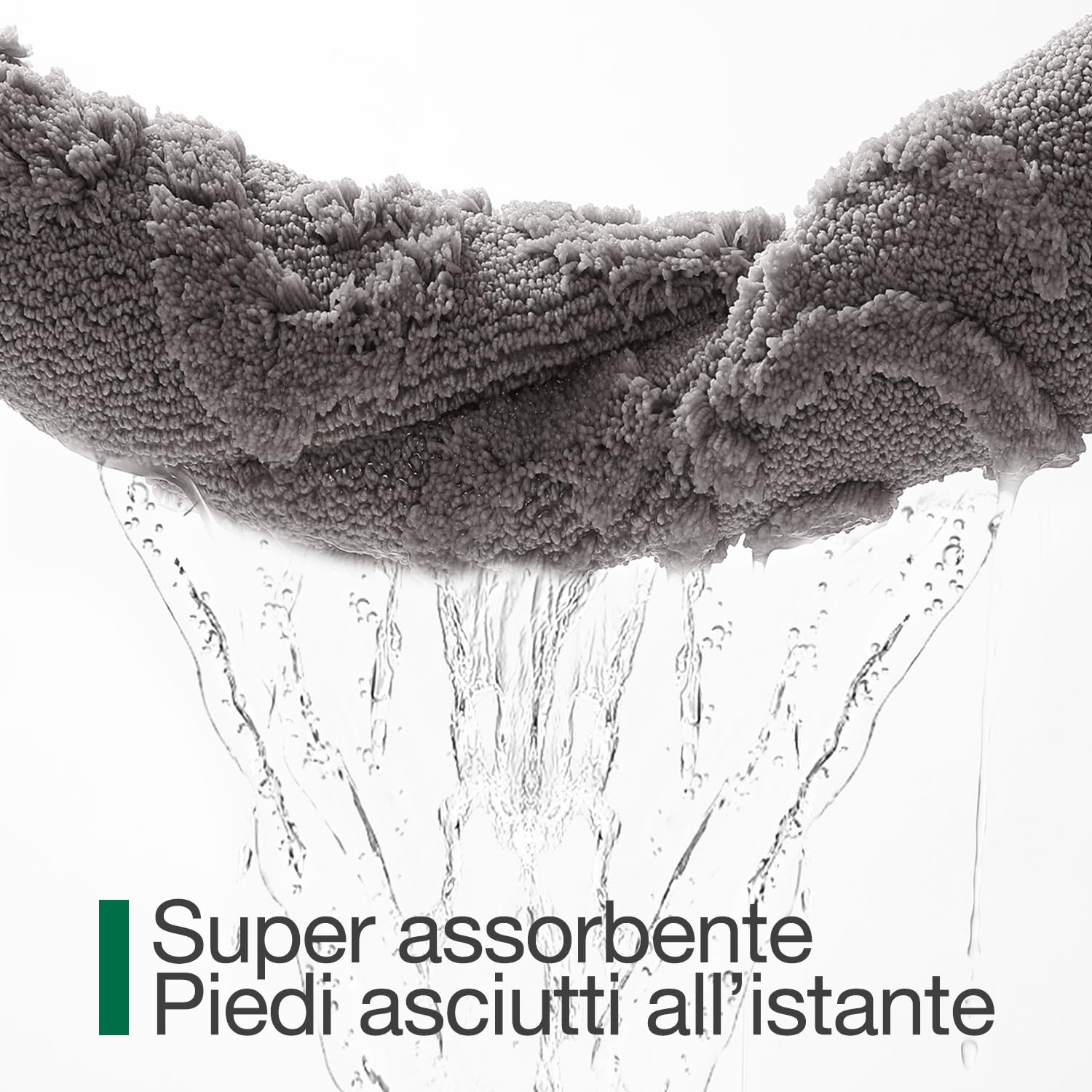 LUMI Tappetino Bagno Ultra Assorbente Antiscivolo con Fondo in Gomma, Lavabile in Lavatrice, Morbida Microfibra, Tappeto di Lusso con Asciugatura Rapida per Vasca e Pavimento Doccia, Grigio, 60x90 cm