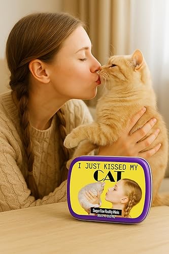 Miniatura 3 de I Just Kissed My Cat Mints – Regalo divertido para los amantes de los gatos – Regalos de señora loca – Latas de menta divertidas – Rellenos de