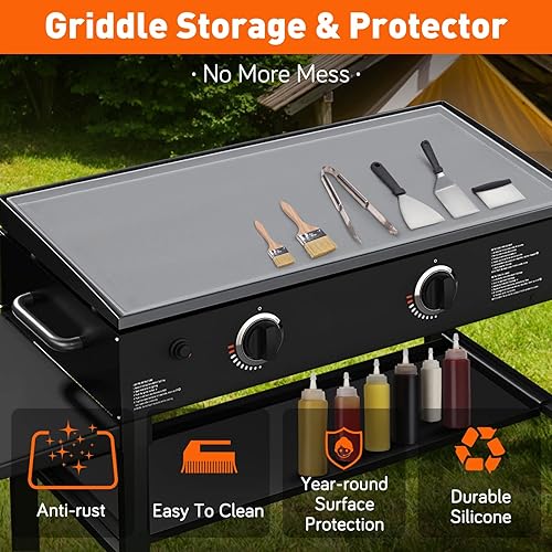 Miniatura 4 de Wohbay Tapete rectangular de silicona de grado alimenticio de 28 pulgadas, protege la superficie de la plancha, color gris