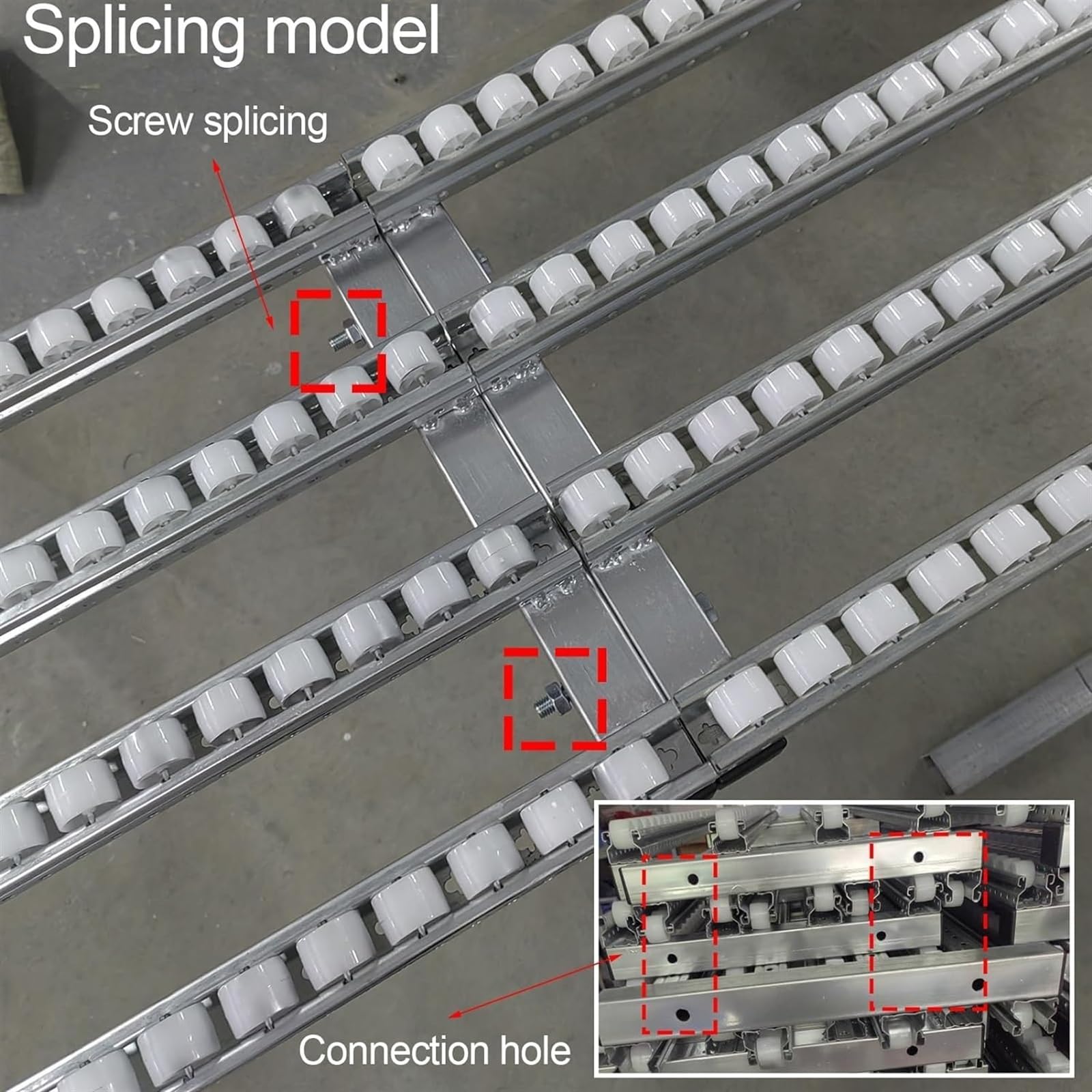 Sistema di trasporto a rulli non alimentato - scivoli giuntabili per movimentazione merci in plastica ABS 30x300cm per trasporto efficiente e soluzioni di scarico