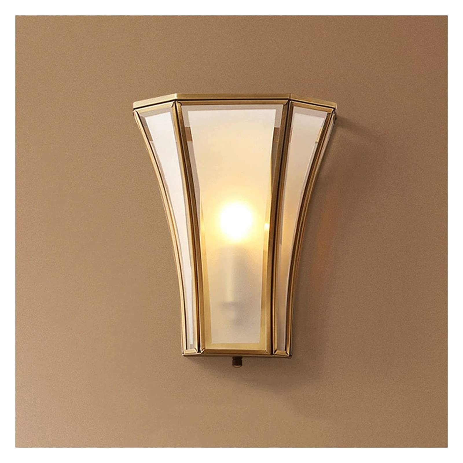 ZTCHSENZT Wall Lamp Light Creative Retro Simple Copper for Living Room Bedroom Aisle Wall Sconce Indoor Lighting Fixture, Not Dimmable Wall Light,Glass-1PACK