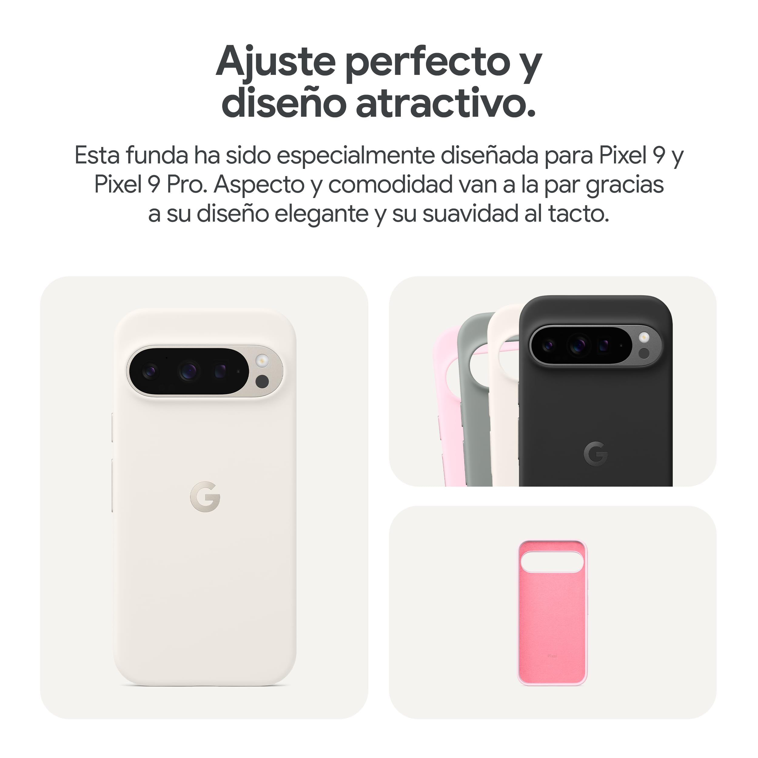 Google Pixel 9 & Pixel 9 Pro Funda- Protección Duradera - Silicona Resistente a Las Manchas - Funda de teléfono Android - Obsidiana