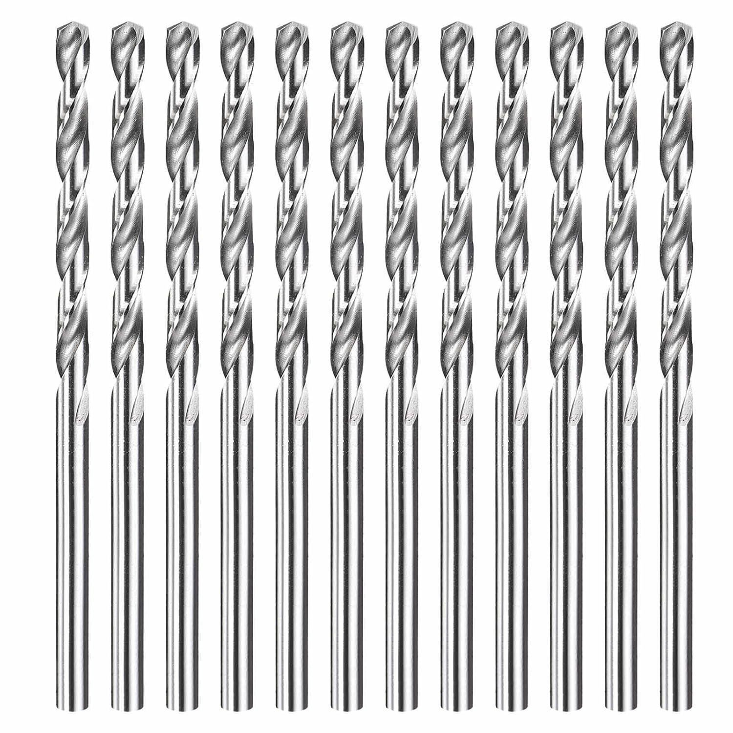 12pcs Drill Bit - [#44 Diameter] 2.184mm M2 HSS Micro Mini Cutting Tool for Machining Hard Metal Woodworking Handicraft Use, 135° Cutting Angle Uncoated