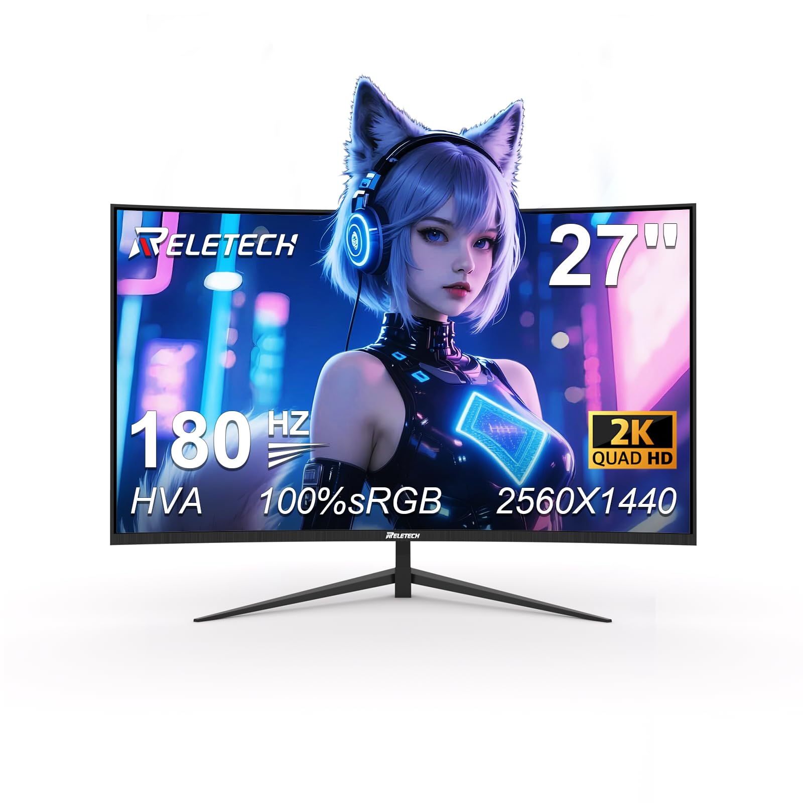 Monitor de computador para jogos ultrawide curvado 180 Hz -2K QHD (2560 x 1440) 1800R PC