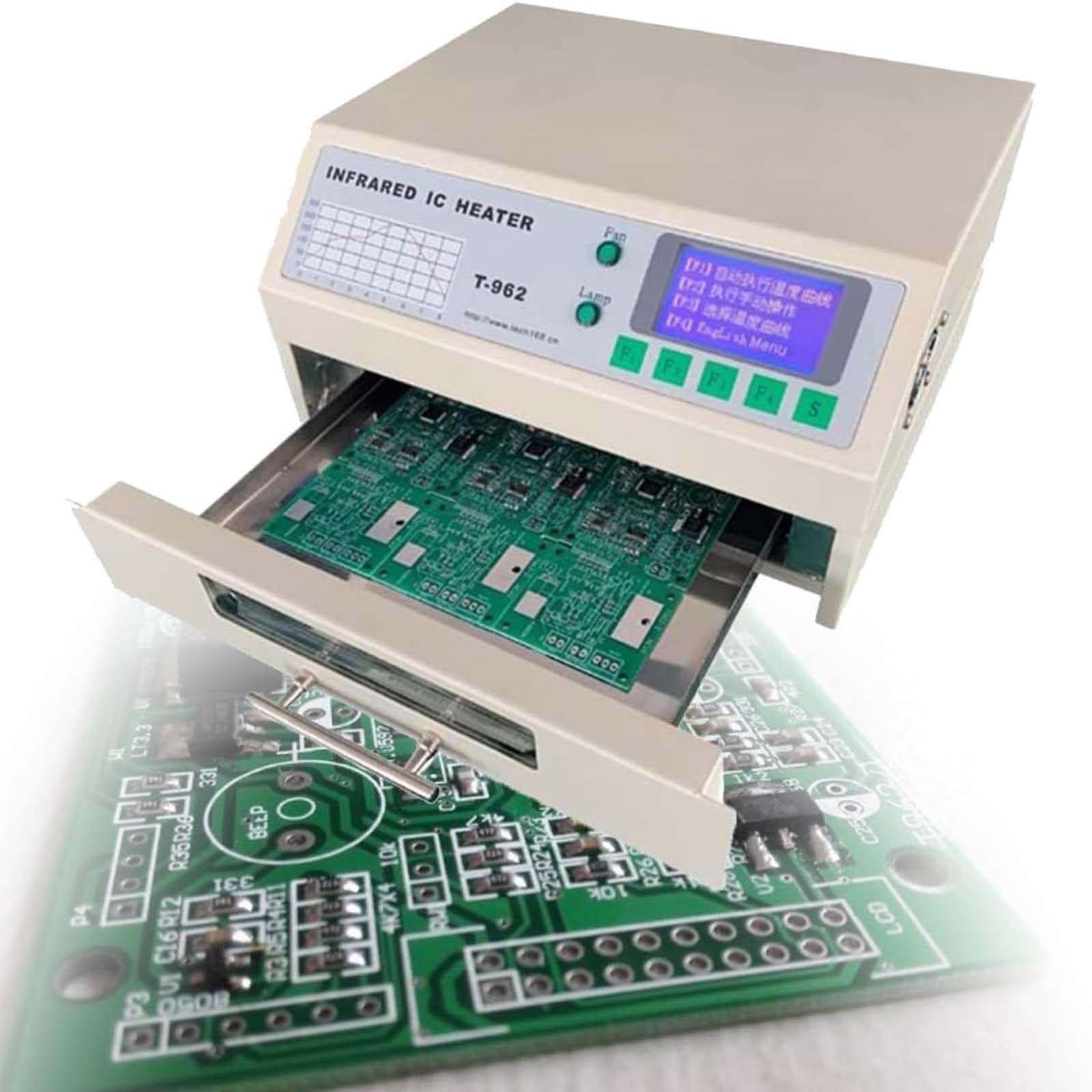 Horno de reflujo T962 para soldadura de precisión por infrarrojos en electrónica