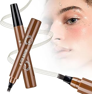 2PC Microblading Eyebrow Pencil for Women, 2026 New 3D Waterproof 4-Tip Magic Eyebrow Pencil With Micro-Fork Tip,Easy to Create a Natural Makeup Look, Suitable For All day use(Dark Brown)