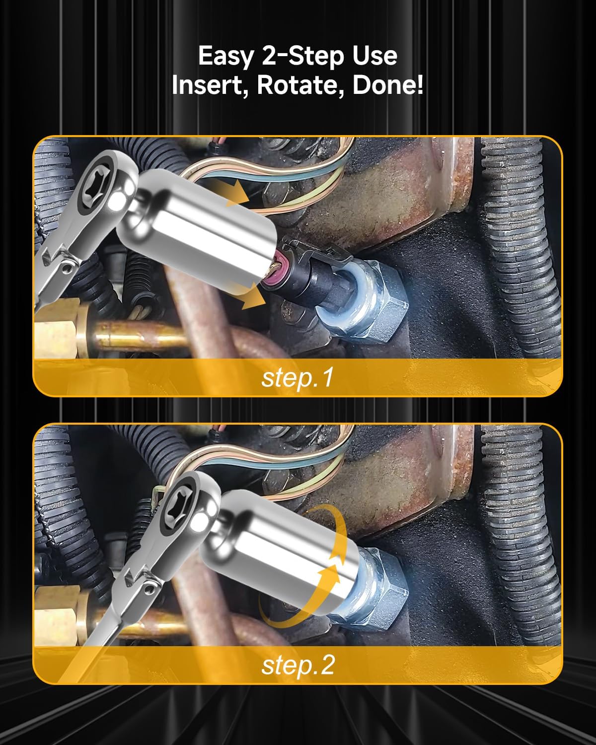 Valve Injector Pressure Regulator Valve Install Removal Socket Tool w/Wrench Fit for Ford E350 F-250 F-350 7.3L Powerstroke Diesel, 1 1/8"29MM Deep Socket 3/8" Drive Valve Install Removal Socket Tool