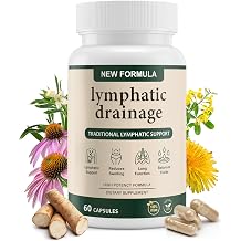 Lymphatic Drainage Supplement Natural Herbal Support for Bloating, Immune Health, Daily Fluid Balance & Lymphatic Wellness, with Echinacea, Dandelion & Burdock | 60 Capsules