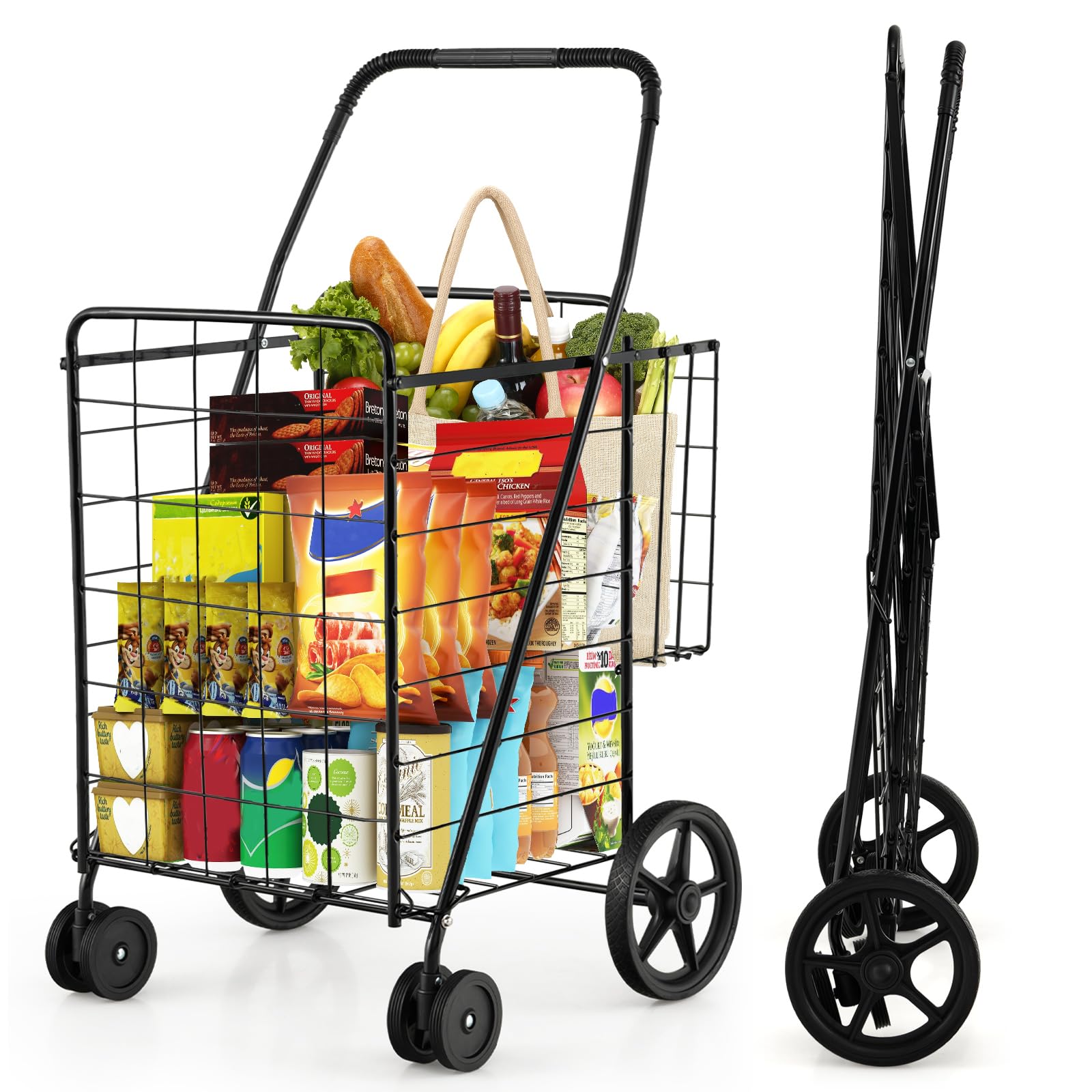 COSTWAY Folding Shopping Cart Instruction Manual (Model 32734-CYLT)
