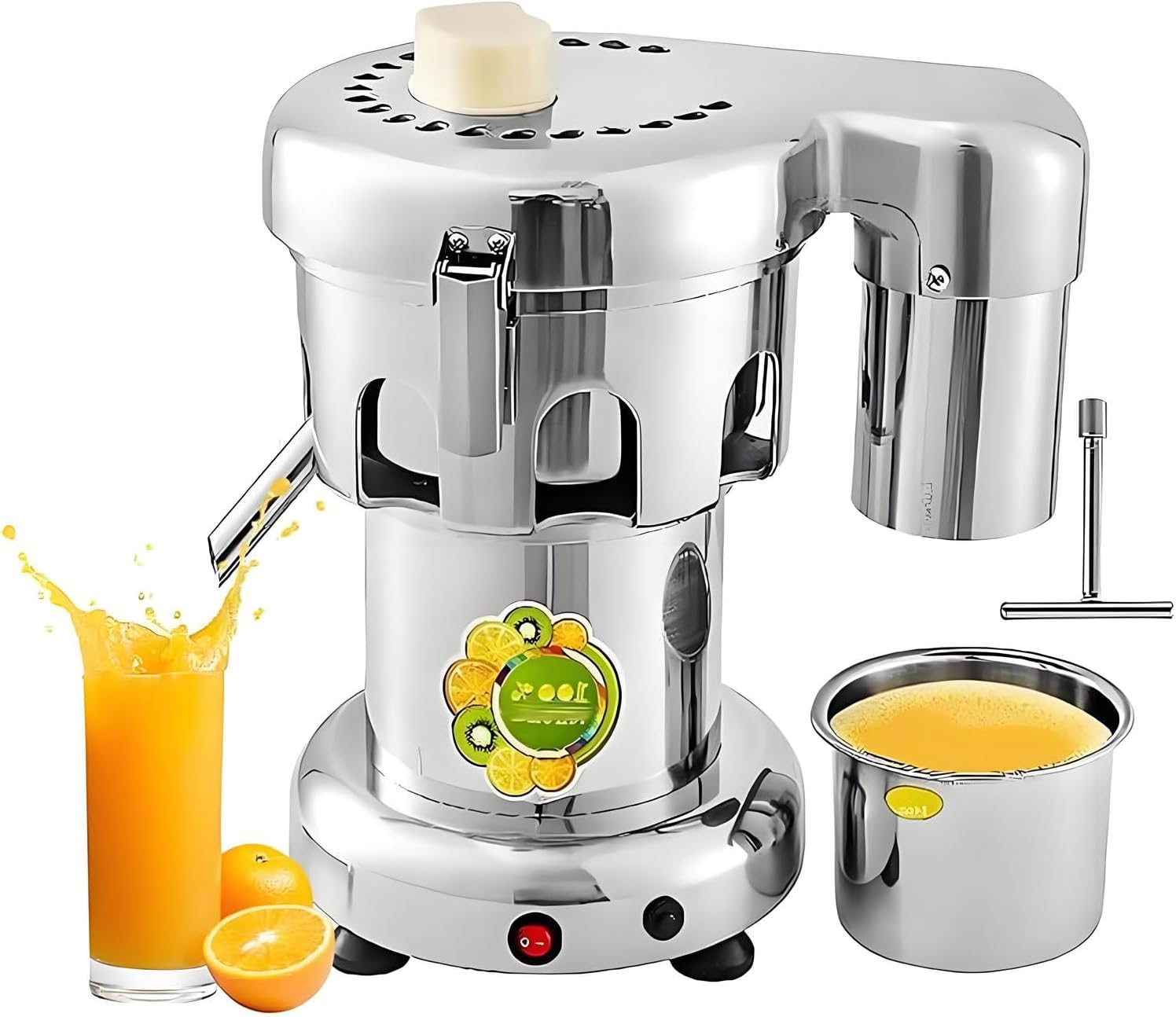 Extractor de Jugos Industrial 370W 110V Separación Automática Bajo Ruido