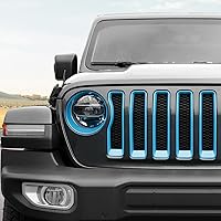 Vista 8 de RT-TCZ para Wrangler JL Rejilla de malla frontal inserto de parrilla faro luz de cubierta para Jeep Wrangler JL JLU 2018-2022 Accesorios exteriores