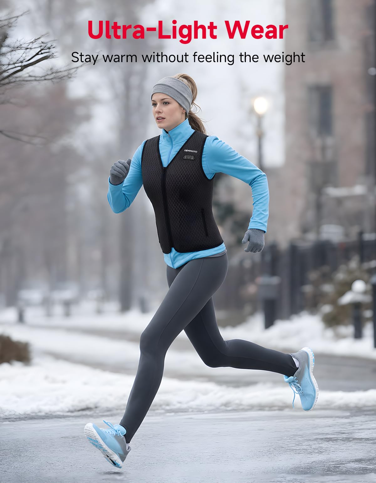 KEMIMOTO Gilet Riscaldato Donna, Elettrico Gilet Riscaldato con Batteria 10000mAh, USB Giubbotti Riscaldati con 3 Temperature per all’aperto Lavoro Sci Escursionismo Caccia Moto(Con Batteria 10000mAh)