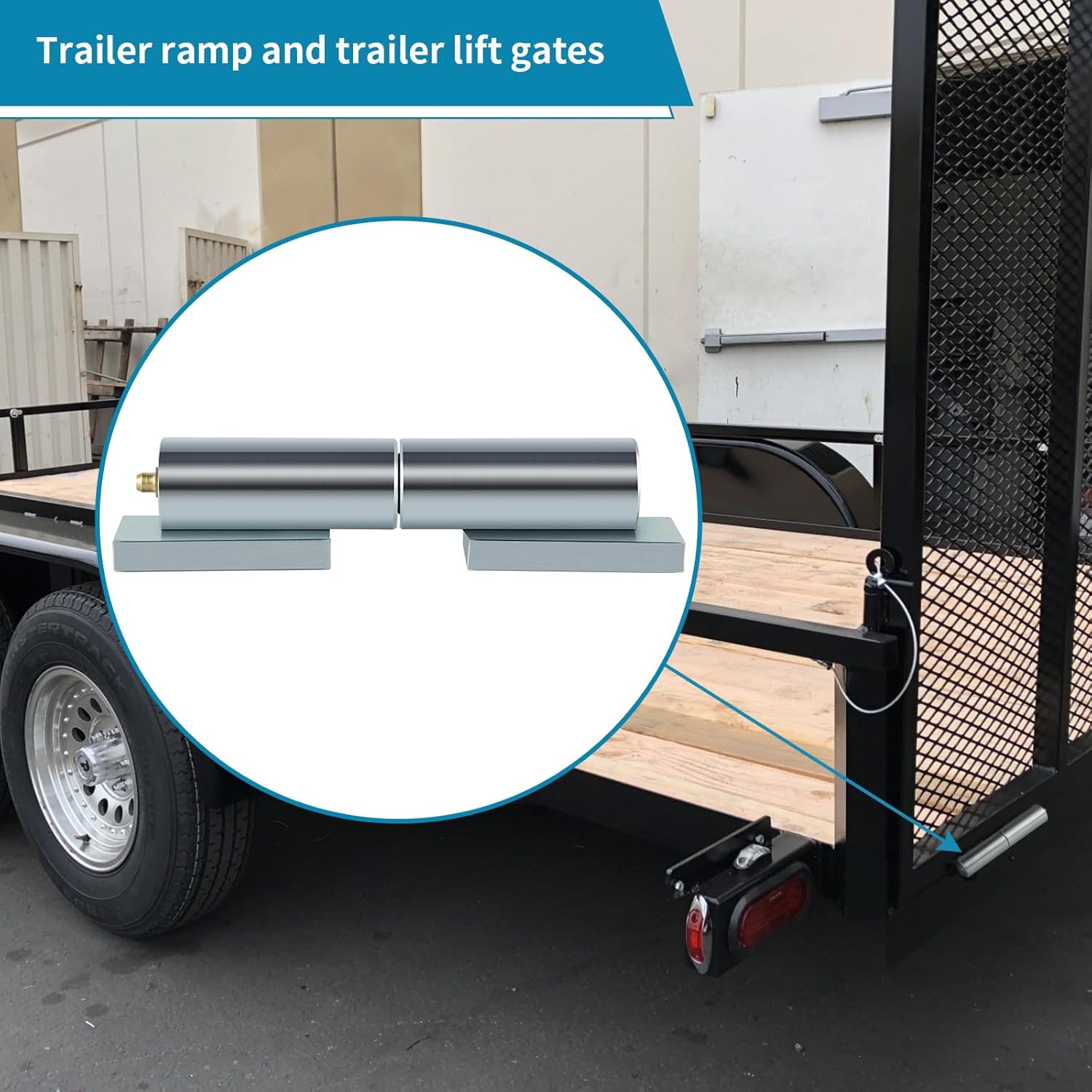 Skelang 7" Gate Hinges, Heavy Duty Barrel Gate Hardware, Weld-on Mount for Swing Gate, Trailer Lift Gate, Tube Gate, Total Load Capacity 4400 Lbs, 2 Sets