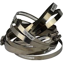 Pro Tie 33019 SAE Size 80 Range 4-5/8-Inch-5-1/2-Inch Regular Duty All Stainless Hose Clamp, 10-Pack