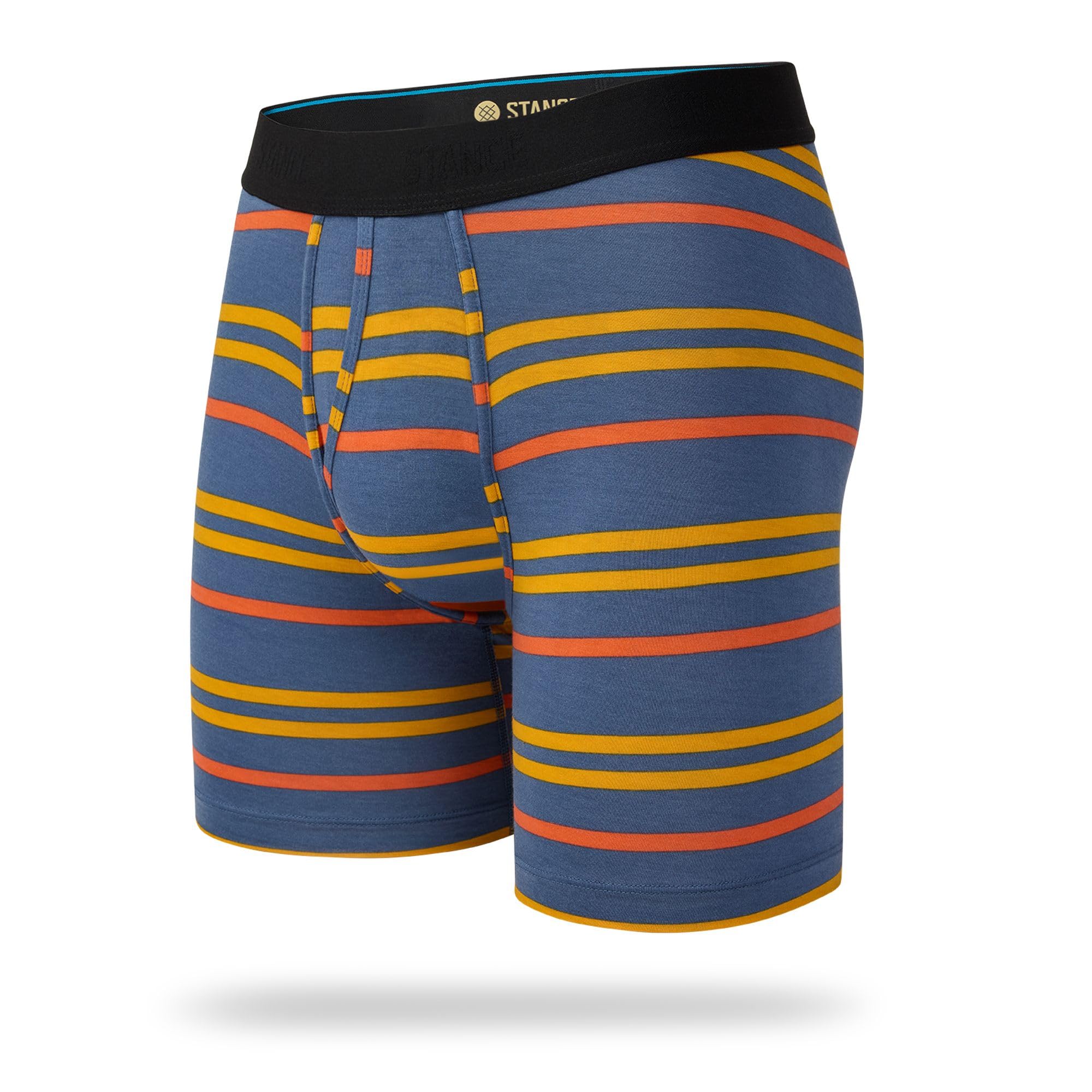 Stance Men's Orange Stripe Boxer Briefs Butterblend Navy Patterned Underwear Shorts Large