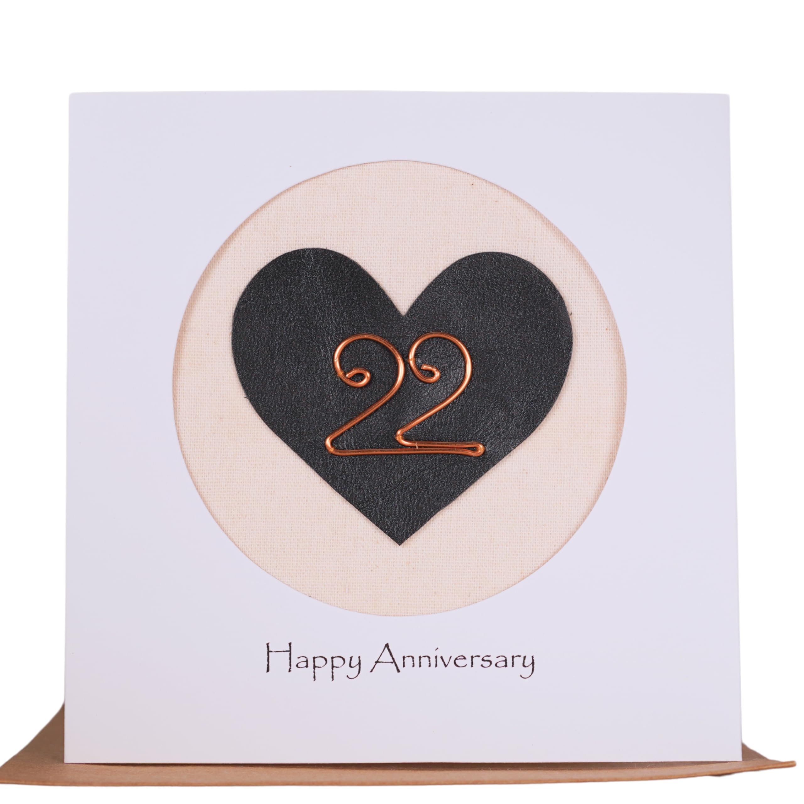 Camellia Bees 22nd Wedding Anniversary Card for Wife Husband - Copper Anniversary Handmade 3D Greeting Card for Her Him Couple, Blank Inside with