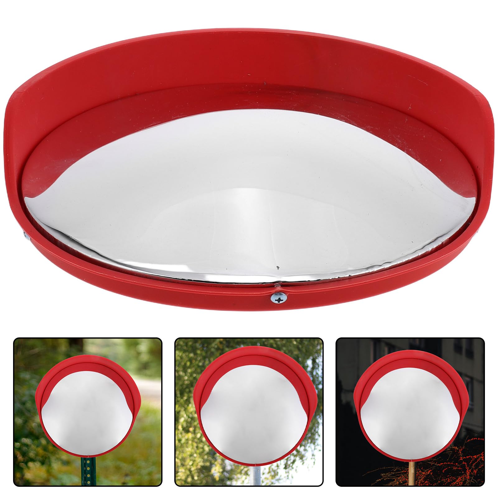 Miroir Convexe Extérieur Rond pour Circulation et Garages, Vue Grand Angle Design Antieffraction en Tôle Galvanisée et Pcb, pour Angles de Rue