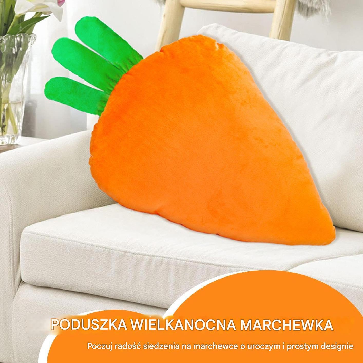 Pulchna Poduszka Marchewka Kartonowa Maskotka Wypychana | Poduszka W Kształcie Marchewki Dla Dzieci Młodzieży I Dorosłych Dom Łóżko Sypialnia Fotel Święta Wielkanoc