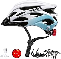 Vista 14 de KINGBIKE - Casco de bicicleta para adultos, hombres, mujeres y jóvenes, para ciclismo en carretera y montaña, con luz recargable por USB
