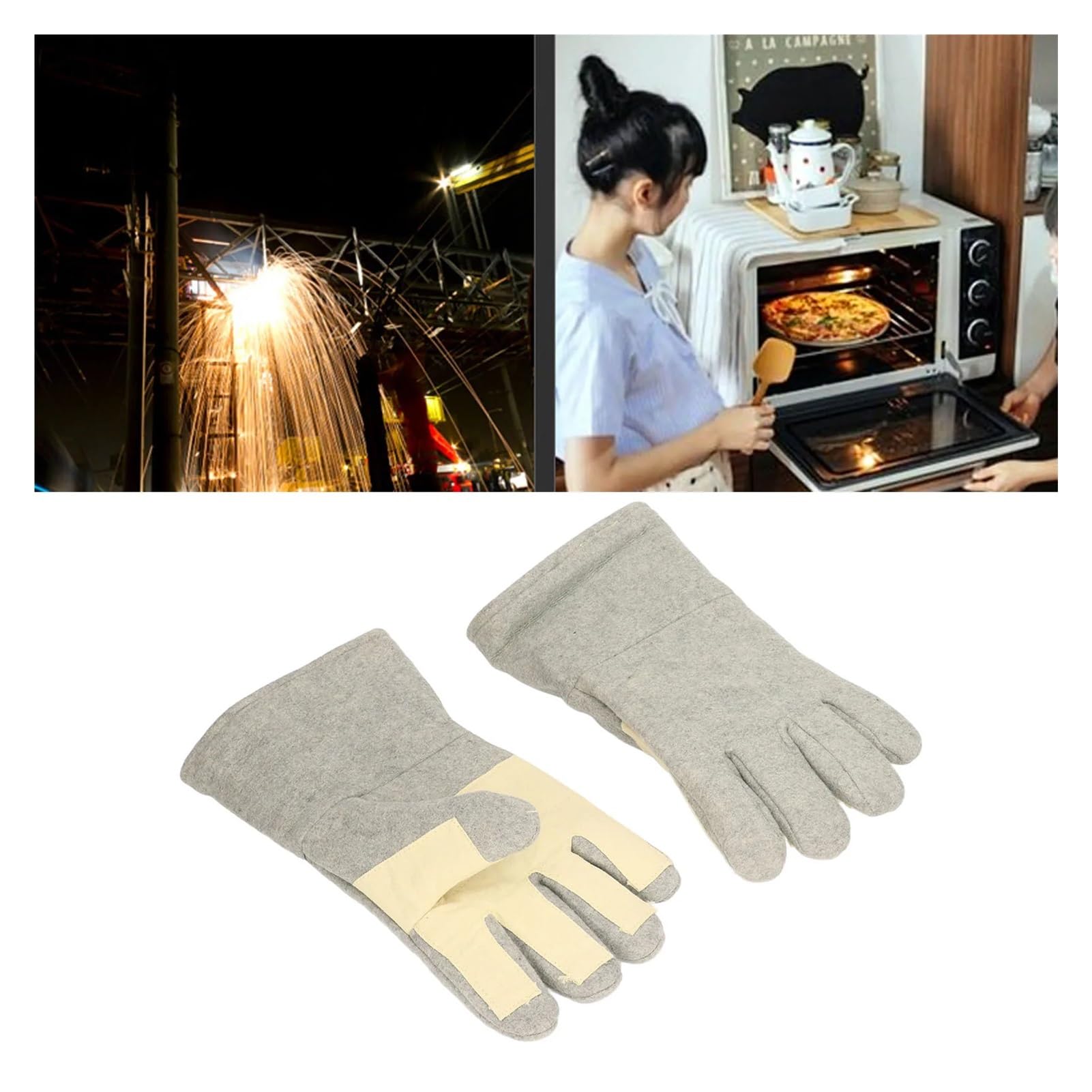 ZK30 1 Pair Heat Resistant Gloves Separate Fingers Hot Proof Mitts Tool for Working Welding luvas de soudure