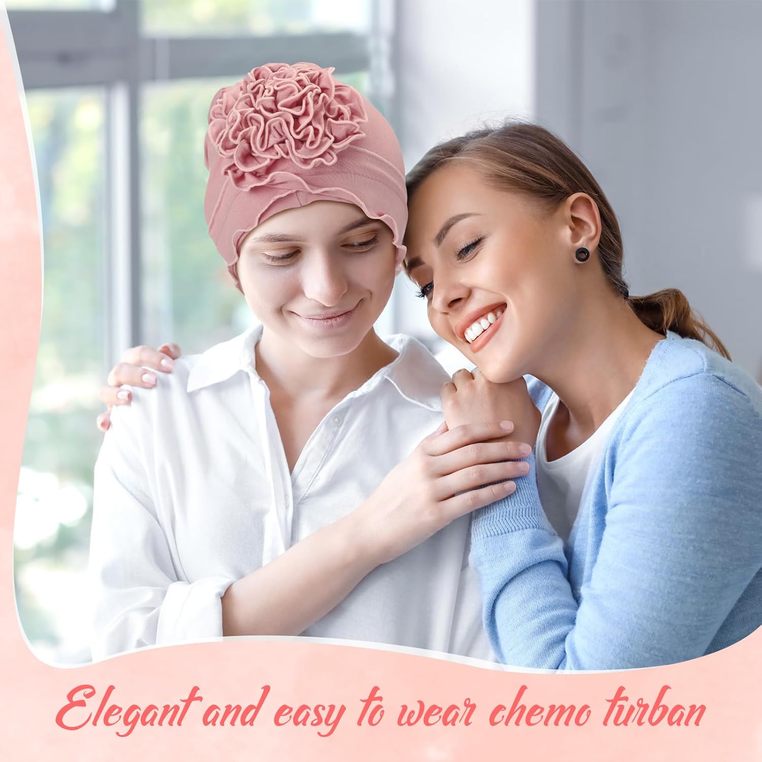 Geyoga Cotton Chemo Headwear Turban for Women Soft Elastic Cancer Hat Cancer Sleep Caps Head Wraps for Women with Hair Loss - Image 2